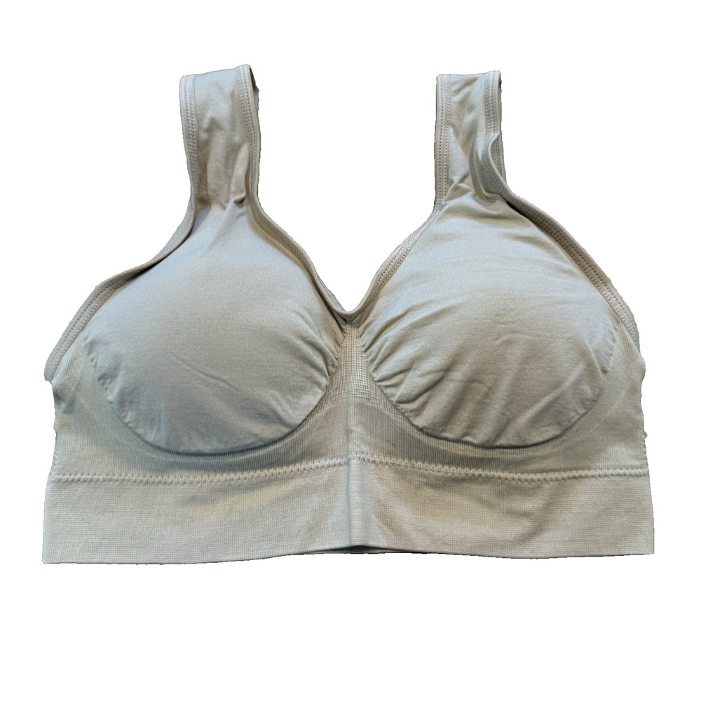 Prettywell Women's L Seamless Wireless Padded Comfort Sleep Bra Beige Nude
